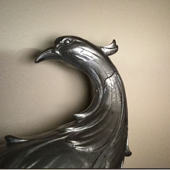 Beautiful Vintage Syroco Wood Metallic Peacocks Pair - Picture 6 of 6